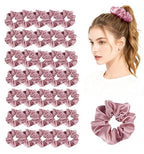 36Pack Womens Silk Scrunchies Satin Scrunchy Hairtie Hairbands Silky Hair Ties Elastics Hairs Bow Accessory Ponytail Holder