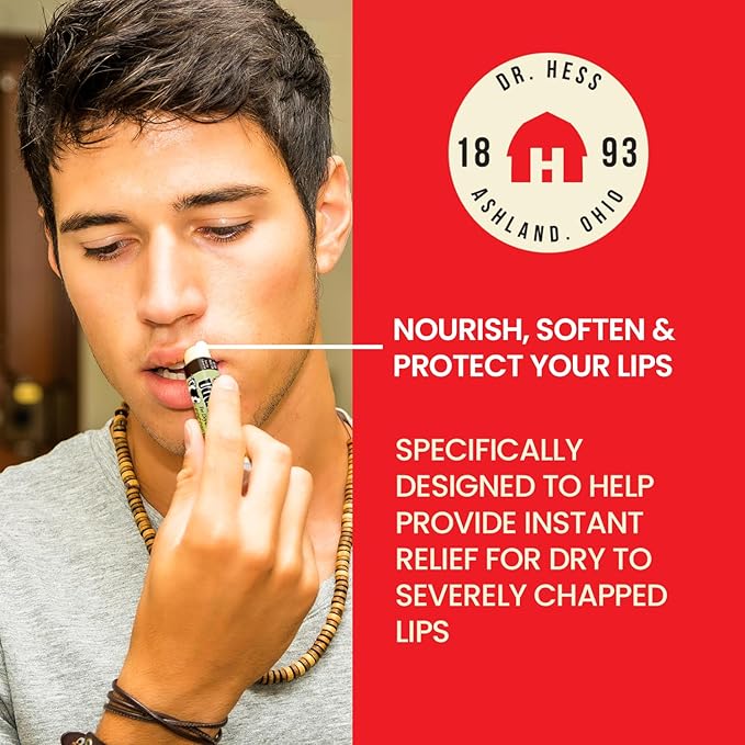 Dr. Hess Original Udder Stick SPF Lip Balm, Soothing Moisturizer Sun Screen Balm for Dry Lips with Jojoba, Beeswax & Shea Butter, Total Lip Care, Hydration & Repair, Coconut-Lime Flavor, 4 Pack