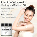 Beef Tallow for Skin 4 OZ, Natural Unscented Tallow and Honey Balm, Grass Fed Beef Tallow for Face and All Skin Types