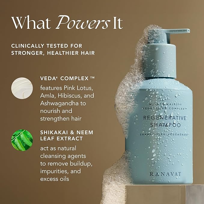 RANAVAT Regenerative Veda⁴ Bond Complex Hair Shampoo - Clarifying Shampoo for Scalp Health, Hair Volume & Increased Density - Clinically Tested & Vegan Hair Care (8 oz)