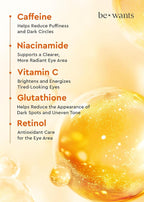 Bewants Hydrogel Eye Patches with Deep Toning Glutathione, 60 Patches, Under Eye Masks for Brightening and Radiance, Caffeine & Niacinamide patches, Korean Skincare