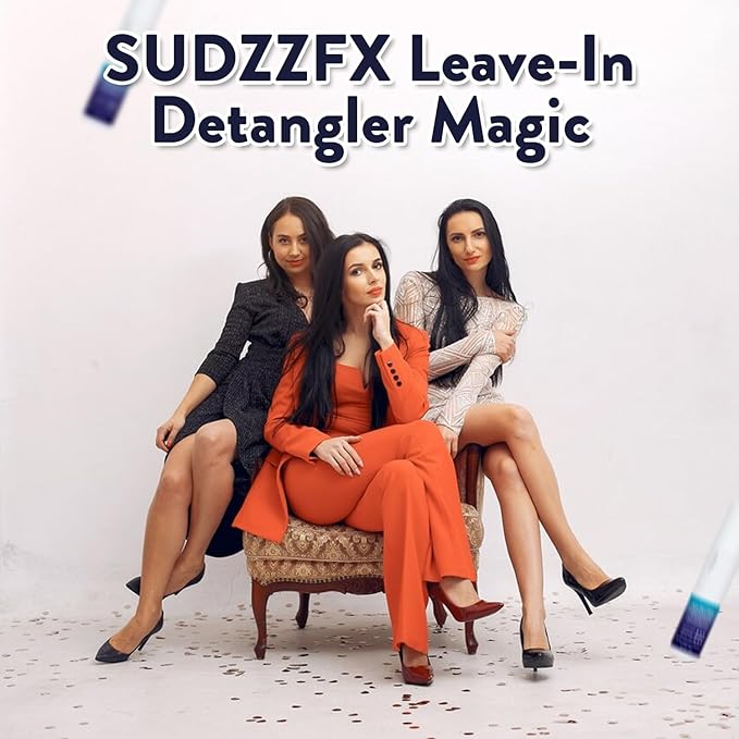 SUDZZFX ALL IN ONE Powerful Leave-in Hair Detangler - Creates Shine - Heat Protection - Smoothes Frizzy Hair - Color Safe - Sulfate Free