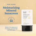 belif Dew Guard - Daily Mineral sun SPF 50 Hydrating Niacinamide Sunscreen (1.69 fl. oz) - Daily Broad Spectrum, Reduces Redness, No-White Cast, Non-Greasy, Korean Skincare