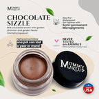 Mommy Makeup Waterproof Stay Put Gel Eyeliner Pot with Micropigments - Smudge-Proof, Long Lasting, Highly Pigmented Cream Eye Liner, 0.14 oz (Chocolate Sizzle)