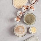 2oz Glass Jars 24 Pack, Hoa Kinh Mini Round Clear Glass Jars with Inner Liners and Black Lids, Perfect for Storing Lotions, Powders and Ointments