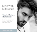 Intelligent Nutrients Tousled Texture Matte Paste – Natural, Medium Hold Hair Styling Paste for All Hair Types, Matte Finish, with Certified Organic Castor & Safflower Oils, Clean Beauty, 2 oz