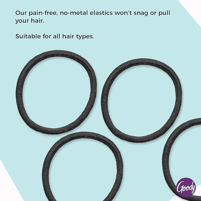 Goody Ouchless Hair Elastics – No Pull, No Breakage, Tangle-Free Hold for Thick, Curly, Coily & Textured Hair – 30 Count, Brown, Long-Lasting Ponytail Holders for Women & Men