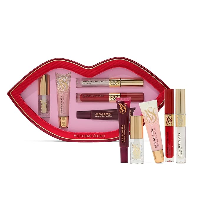 Victoria's Secret 5 Piece Assorted Lip Gloss Gift Set, Flavored Gloss for Women