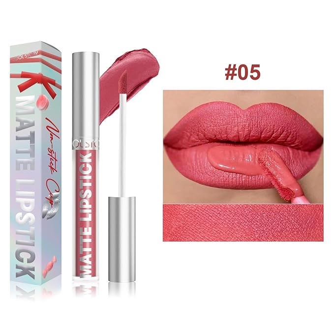 COOL STORY Matte Lip Stain Tint Highly Pigmented Color Long-Lasting Waterproof (05)