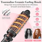 Ufree 3 in 1 Curling Iron, Curling Wand Set with Thermal Brush Flat Iron Hair Straightener, Dual Voltage Wand Curler, Instant Heat Up Hair Curler, Include Protective Glove 2 Clips, Gifts for Women