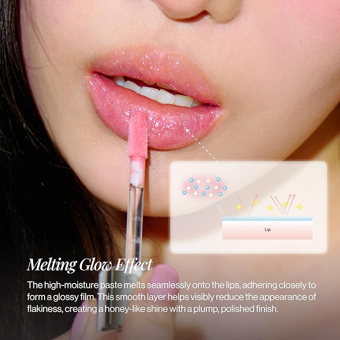 ENTROPY MAKEUP Tulle Lip Gloss, Lightweight 3D Pearl Shimmer, Ultra-Gloss High Shine, Non-Sticky Moisturizing Lip Gloss with Peptide Complex, Robe