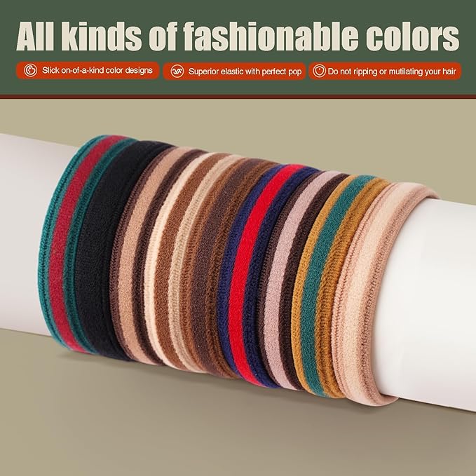 EasYoung Braided Mens Hair Ties For Men, For Buns Curly Thick Dense Hair Elastic Hair Ties For Guys, No damage No Crease Breakage, 9 Count (Pack of 1)