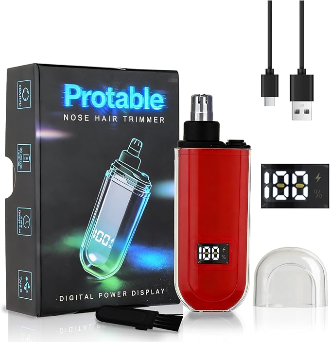 2025 Rechargeable Nose & Ear Hair Trimmer, Dual-Edge Blade Electric Clipper for Women Men, Facial & Eyebrow Hair Removal Tool, Powerful Motor, Painless, Easy to Clean