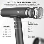 slopehill Professional Ionic Hair Dryer with Diffuser - Lightweight, Compact, Powerful & Fast Salon Blow Dryer with High Speed Brushless Motor for Travel, Women & Men (Ceramic, Dark)