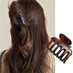 2.7 Inch Hair Claw Clips No Slip Matte Black & Leopard Unbreakable Claw Clips for Momen Thin and Medium Thick Hair, 3 Pack