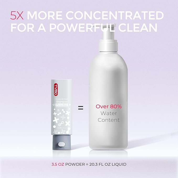 TYMO Clarifying Shampoo for Women Men, Natural Formula Shampoo Powder for Deep Clean, Nourishes, for All Hair Types, Sulfate Free, Water Dissolve Wash Hair, 3.5 Oz, Dandruff & Deep Clean - Rosemary