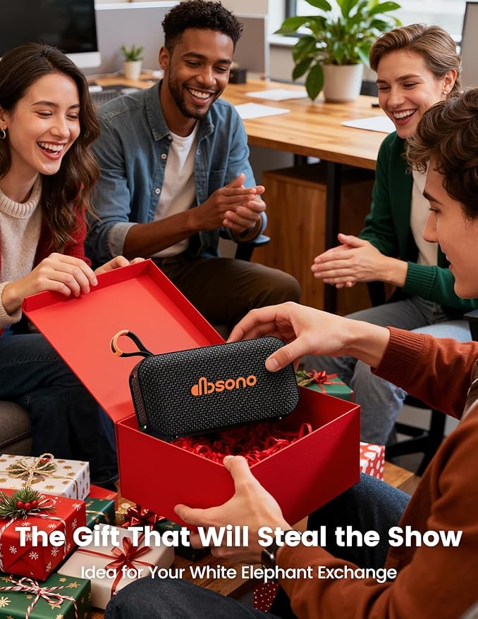 Bluetooth Speaker Stereo 20W Loud Sound: 30H Playtime, IPX5 Water Resistant, Portable Wireless Speakers, Powerful Bass, Lightshow, Birthday Gifts for Men/Adults/Teens, Beach Vacation Essentials, Black