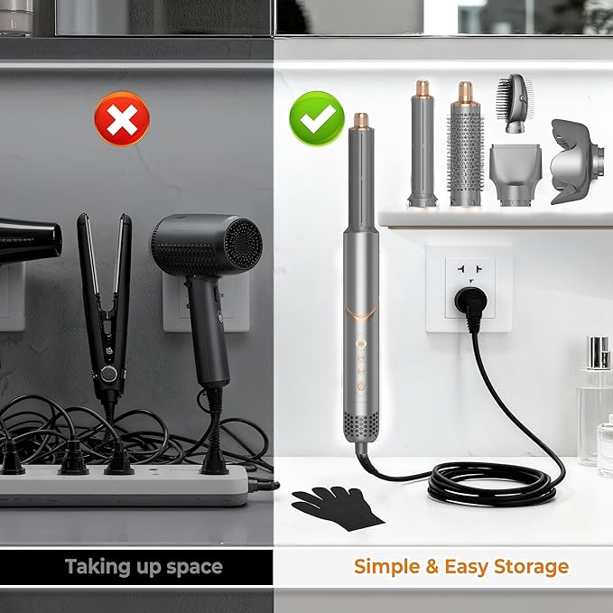 6 in 1 Hair Dryer Brush, Powerful Blow Dryer Brush Air Curler Air Curling Wrap Styler, Blow Dryer Diffuser Ionic Hot Air Brush Fast Dry, Straight,Curl, Blow dryers Brush for Hair, Travel Bag 100-120V