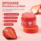 Sleeping Lip Mask Strawberry - Overnight Lip Treatment, Lip Care Hydration, Repair for Dry Cracked Lips, Vitamin C, Soft and Nourished Lips Overnight, Christmas, with Shea Butter - 0.42 Fl Oz