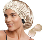 2Pcs Hair Bonnets For Sleeping Satin Bonnet Silk Bonnets For Women Silky Night Caps Womens Curly Hair Sleep Cap