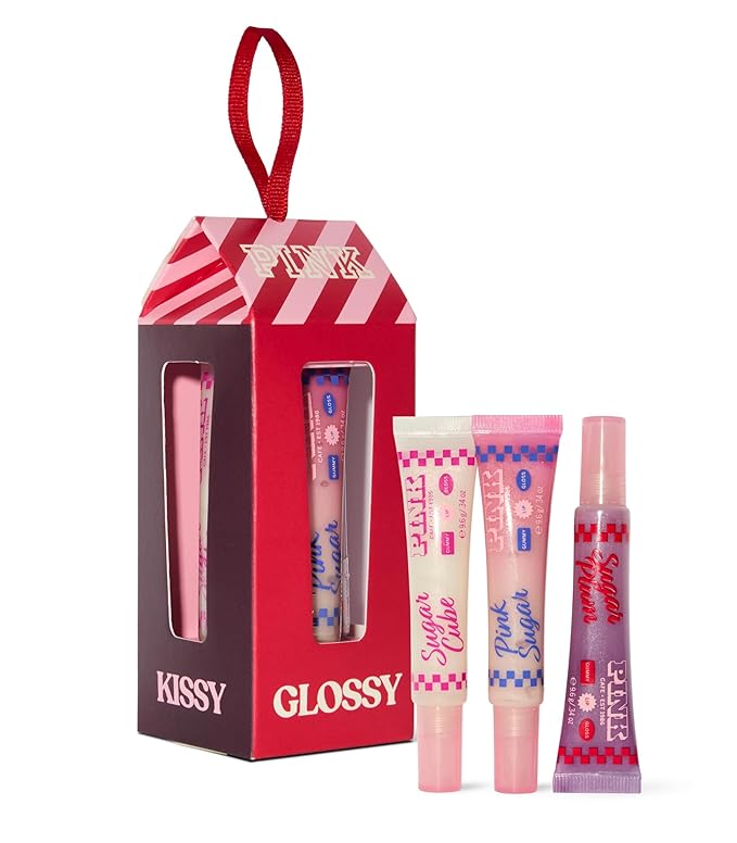 Victoria's Secret PINK 3 piece Lip Oil Gift Set, Flavored Gloss for Women