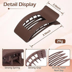 French Flat Hair Clips for Women 6pcs Hair Claw Clips for Thick or Thin Hair Matte Claw Clips for Girls Barrettes Non-Slip Strong Hold Hair Accessories for Women (Brown)