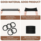 Hair Ties Black 100Count Extra Thick 5CM, Bulk Elastic Hair Bands for Thick Heavy Hair, Seamless Hair Accessories for Girls Women, Ponytail Holder (Black)
