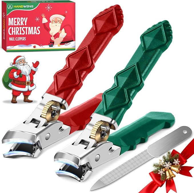 Mens Stocking Stuffers 2025, Toenail Clippers for Thick Toenails, Wide Opening Nail Clippers, Heavy Duty Ingrown Toenail Clippers Nail Cutters, Christmas Gifts for Men Women
