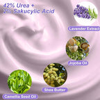 2 Packs Urea Cream 42% Plus Salicylic Acid 2%, 7.06Oz Lavender Foot Cream for Dry Cracked Heels Treatment Knees Elbows Hands Repair Treatment, Callus Remover for Feet, Foot Lotion for Dry Cracked Feet
