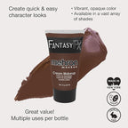 Mehron Makeup Fantasy FX Cream Makeup | Water Based | Halloween | Wolfman Brown Face & Body Paint For Adults 1 fl oz (30ml) (Wolfman Brown)