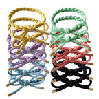 12 PCS Colorful Braided Hair Ties Bow Tie Hair Bracelets for Women Girls Elastic Hair Ties No Damage Ponytail Holders(6 Colors)
