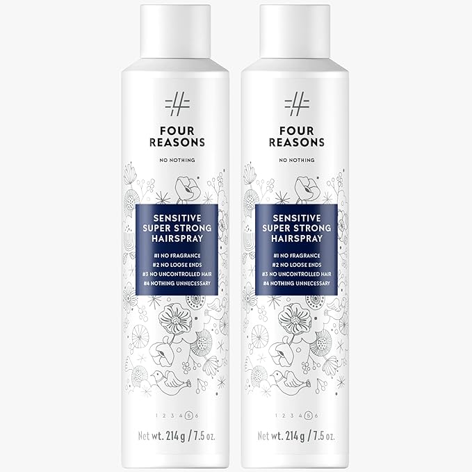 No Nothing Sensitive Extra Hold Hairspray, Unscented Finishing Spray for Styling, Wind & Humidity Protection, Reduces Frizz & Split Ends, Flexible Brushable Hold, Hypoallergenic - 2 Pack (7.5 oz Each)