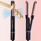 ELLA BELLA® Hair Straightener and Air Curler 2 in 1 • Titanium Flat Iron Curling Iron in One • Cooling Air Vents to Effortlessly Lock in Style • Multiple Looks, Professional Salon Results