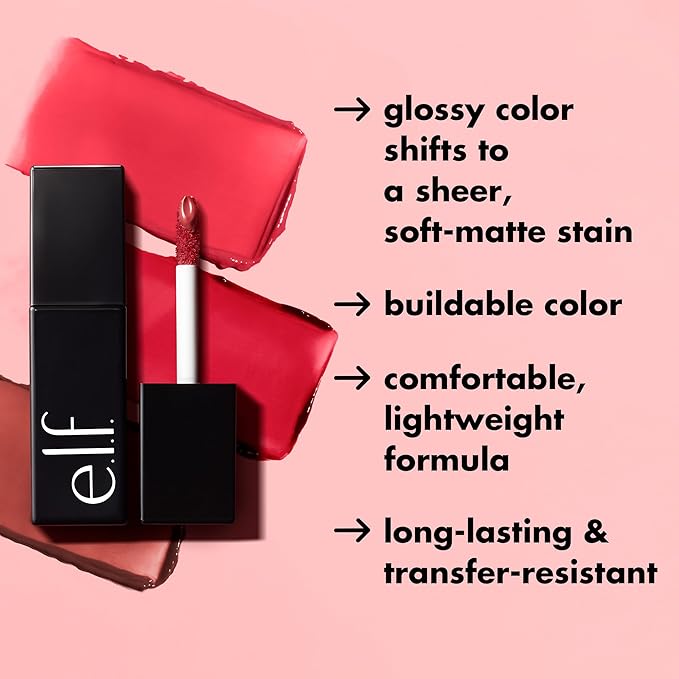 e.l.f. Glossy Lip Stain, Long-Lasting, Lightweight Lip Stain For A Sheer Pop Of Color & Subtle Gloss Finish, Vegan & Cruelty-Free, Cinnamon Dreamz