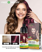 Herbishh Hair Color Shampoo - Magic Dye for Gray Hair, Long Lasting Color in Minutes, 3-In-1, Ammonia-Free, 500 Ml (Wine Red)