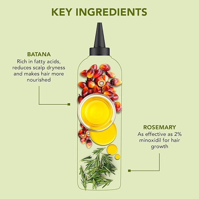 Botanic Hearth Hair Oil for Hair Growth | Strengthening Dry, Frizzy, Damaged Hair & Scalp Treatment | No Parabens or Harmful Sulfates | All Hair Types | Rosemary Batana Hair Oil 6.7 Fl Oz (2 Pack)