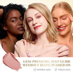 Pink Eyeshadow Stick Makeup Set 1PCS, Neutral Shimmer And Matte Cream Eye Shadow Palette, Metallic Bronze Smoky Eyeliner Brightener Crayon Pencil Kit, Ideal Gift for Women -Warm-Flush