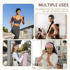 12 Pcs Stretchy Sport Headbands for Women,Absorbed Sport Headband Soft Twist Knotted Headbands for Yoga, Workout Daily Life