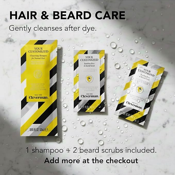2X Reusable Hair & Beard Dye System for Men – Up to 10 Uses | 7-Minute Natural-Looking Gray Coverage | No-Drip Cream with SkinArmour® – Cleverman (Medium Brown)