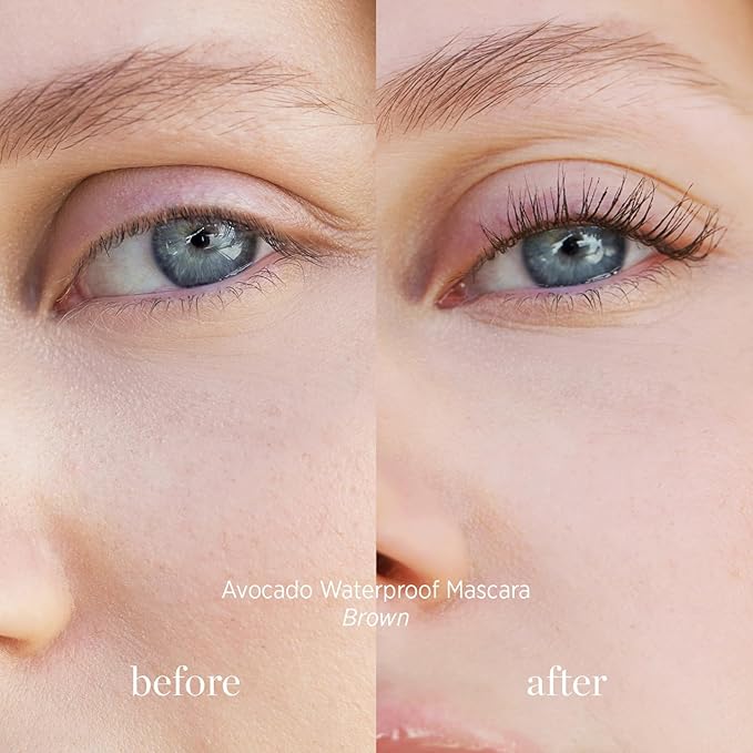 Ere Perez - Avocado Waterproof Mascara | Lengthen, Nourish, Enhance, Strengthen | Long-Lasting, Sensitive Eye Safe | Mamey + Camelia Oils | Vegan, Cruelty-Free, Clean Beauty (Brown, 0.35 oz | 10 ml)