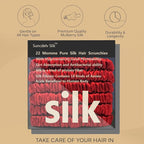 Suncdelv Silk,100% Silk Scrunchies for Hair,22 Momme Hair Ties for Anti-Crease & Breakage,Natural Women Hair Accessories，Fashion Hairbands 6PCS（Red）