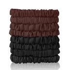 8Pcs Mulberry Silk Scrunchies & Hair Ties - No Crease Skinny Scrunchies Elastic Set for Women All Hair Types, Reduces Breakage