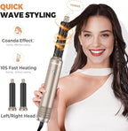 6 in 1 Blow Dryer Brush, Upgrade Hair Dryer Brush Set Negative Ion Air Styler Curling Wrap Air Curler, Hot Air Brush Curling Iron Hair Styling Tools As A Gift for Straight/Curl/Dry/Smooth