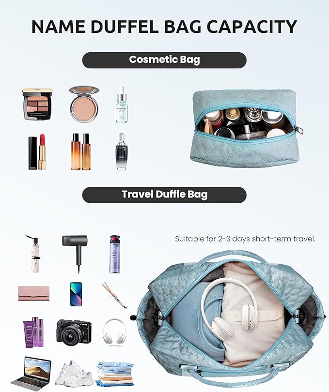 Gifts for Kids-Initial Duffle Bag with Shoe Compartment, Personalized Girls Weekender Bag, Monogram Overnight Bag for Women, Letter Travel Bag with Makeup Bag，Gift for Women Friend (Letter A)