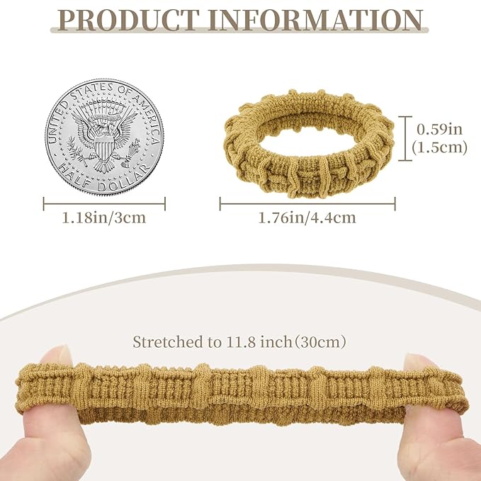 10 Pcs No Damage Hair Ties Thick Hair Elastic Rubber Bands Hair Accessories Scrunchies Seamless for Women