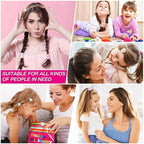 Anezus 54Pcs Hair Ties for Girls and Women, Nylon No Damage Elastics Hair Bands Ponytail Holders, Soft Hair Ties Hair Accessories for Thick Straight Curly Hair, Multi-colored A