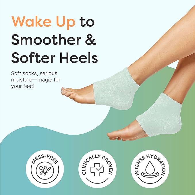 ZenToes Moisturizing Socks for Cracked Heel Treatment, Vitamin E, Olive Oil and Jojoba Oil Heel Socks, Stocking Stuffers for Women, Spa Self Care Gifts for Women (Fuzzy Mint Green, Regular)