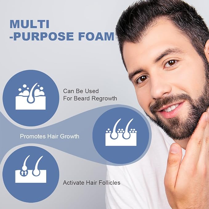 5% Minoxidil Foam for Men, 5% Biotin and 5% Minoxidil Use for Hair Growth, Slows Hair Loss and Promotes Hair Regrowth, 3 Month Supply (3Pcs)