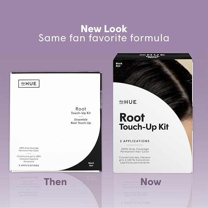 dpHUE Root Touch-Up Kit, Black - Permanent Hair Color for Gray Coverage - Includes Two Applications - Paraben, SLS & SLES Sulfate Free - Leaping Bunny Certified