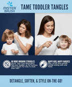 Navy All in One Brush + Mister - 2 in 1 - Detangling Brush - No More Hair Hassle